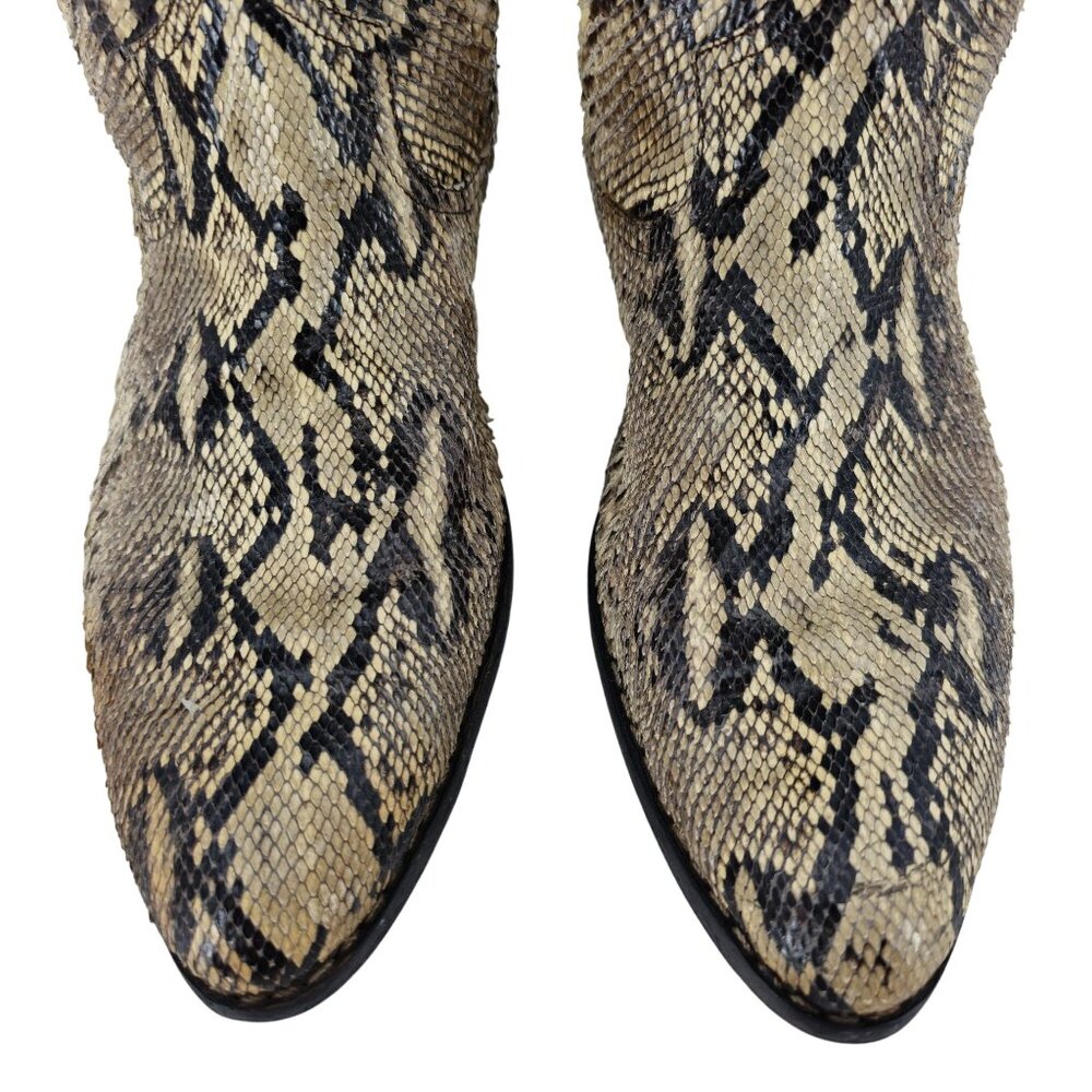 Full Exotic Python Snakeskin Mens 10D Custom Cowb… - image 6